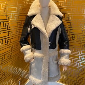 Coach Unisex Shearling & Leather Car Coat